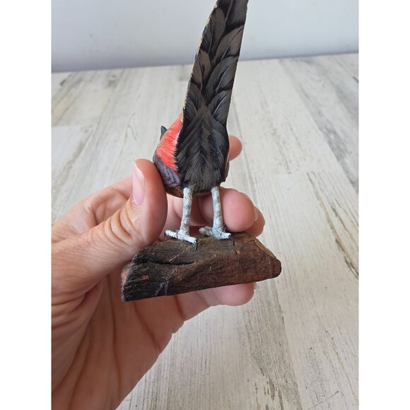 Vintage wood carved roadrunner bird statue figurine decor‎ bird - Picture 4 of 8